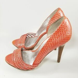 Pelle Moda Leather Orange High Heel Sandals